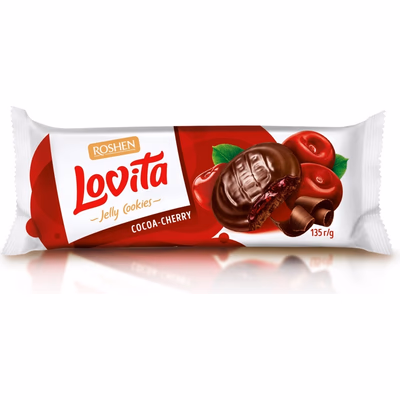  Печенье "ROSHEN" Lovita Jelly какао-вишня, 135гр